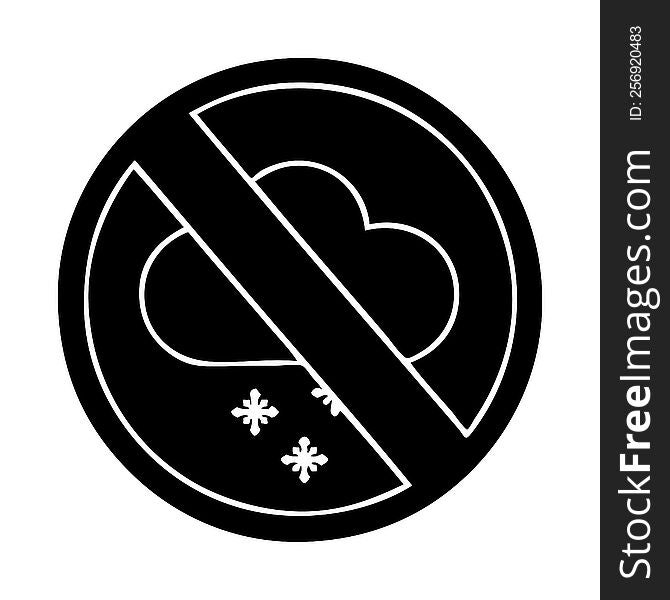 flat symbol of a no snow allowed sign