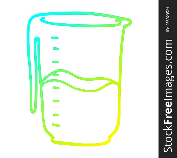 cold gradient line drawing of a cartoon jug