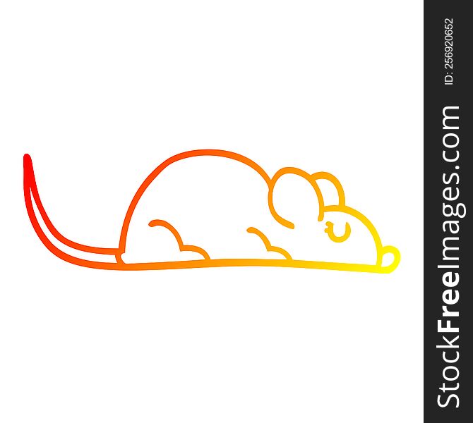 warm gradient line drawing of a cartoon little mouse
