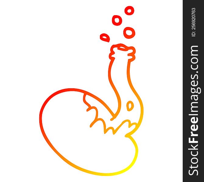 warm gradient line drawing cartoon chemical reaction