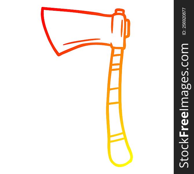 warm gradient line drawing of a cartoon viking axe