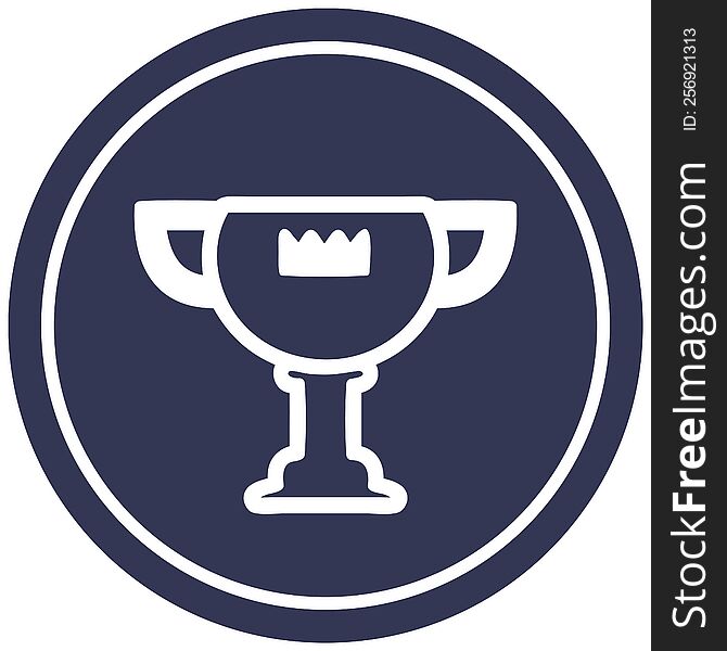 trophy award circular icon symbol