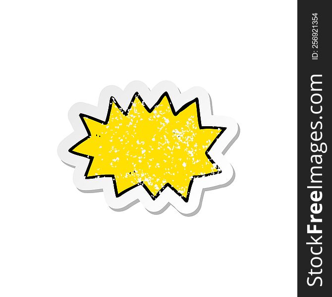 Retro Distressed Sticker Of A Cartoon Explosion Symbol