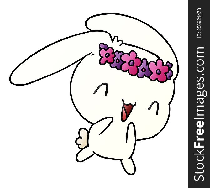 Gradient Cartoon Kawaii Cute Furry Bunny
