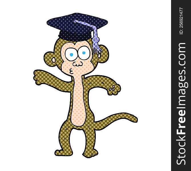 Cartoon Graduate Monkey