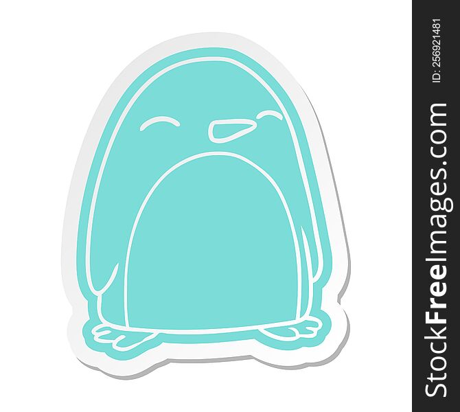 Cartoon Sticker Of A Cute Penguin