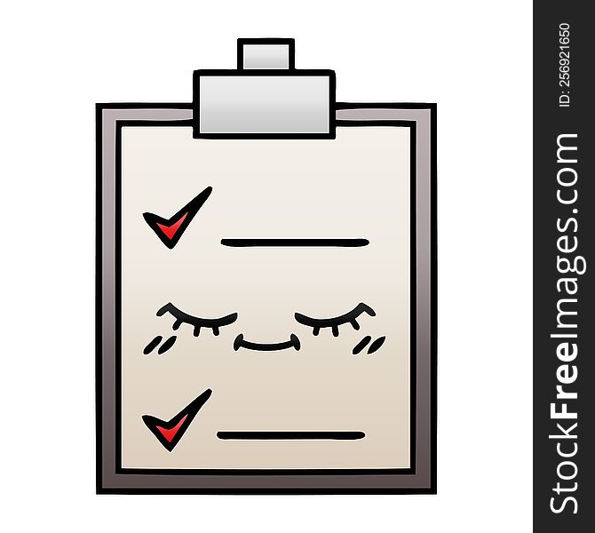 gradient shaded cartoon of a check list
