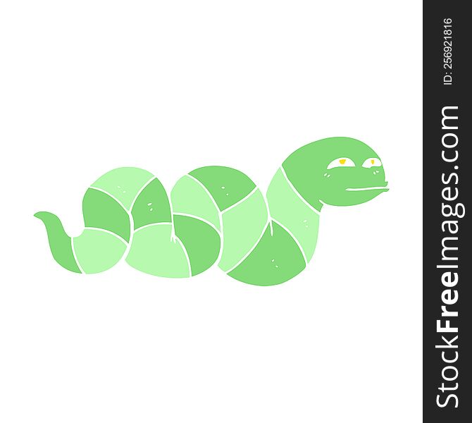 flat color illustration of snake. flat color illustration of snake