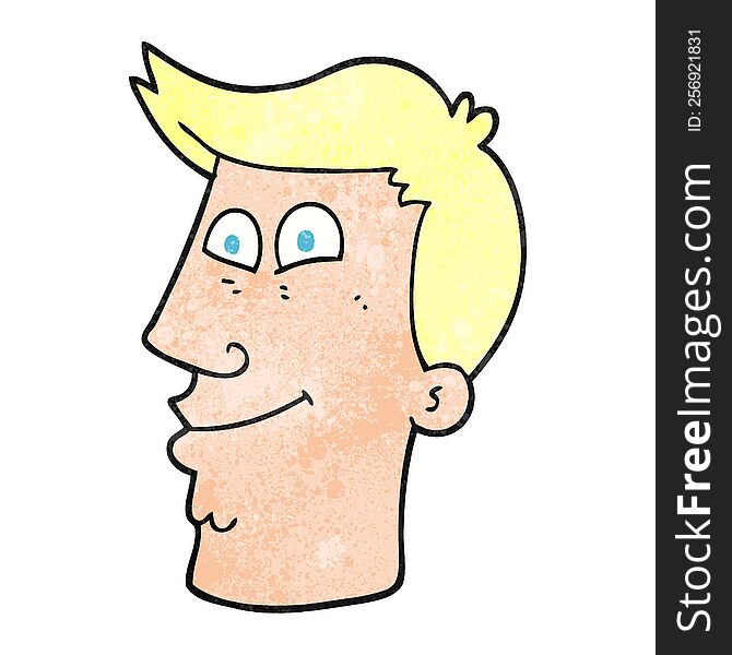 freehand textured cartoon male face