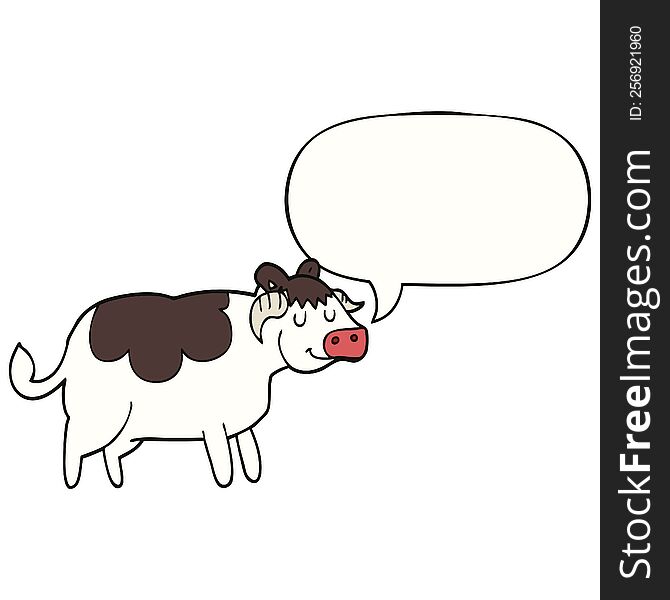 cartoon cow and speech bubble