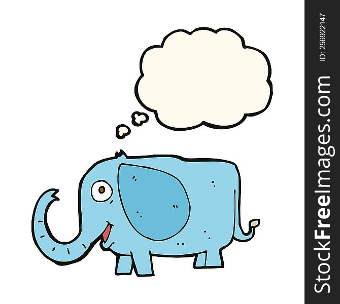 cartoon baby elephant with thought bubble