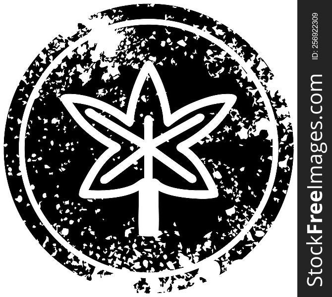 marijuana leaf distressed icon symbol