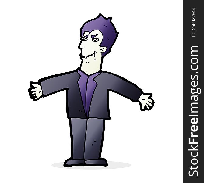 Cartoon Vampire Man With Open Arms