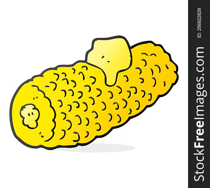 Cartoon Corn On Cob With Butter