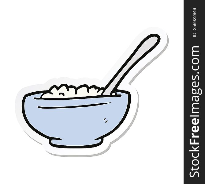 sticker of a cartoon bowl of rice