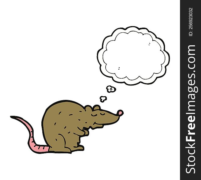 Cartoon Rat With Thought Bubble