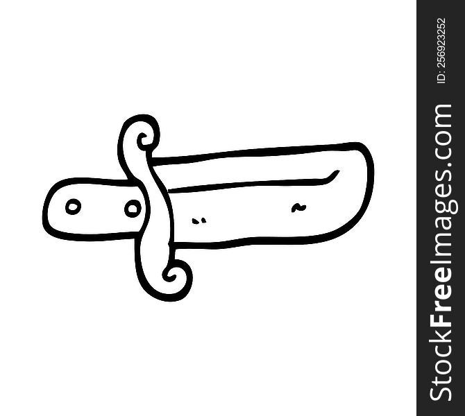 black and white cartoon small dagger