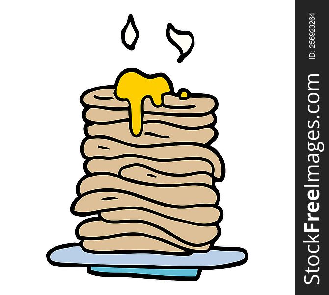 cartoon doodle stack of pancakes