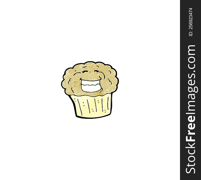 cartoon grinning muffin