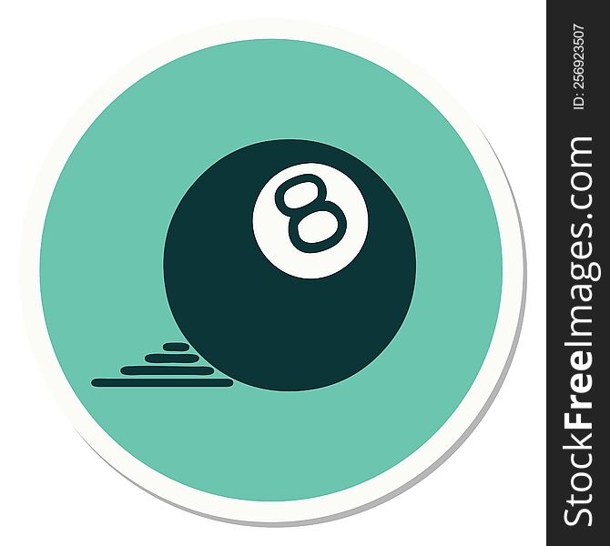 sticker of tattoo in traditional style of 8 ball. sticker of tattoo in traditional style of 8 ball