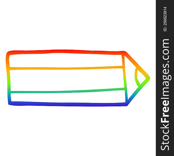 rainbow gradient line drawing of a cartoon colored pencil