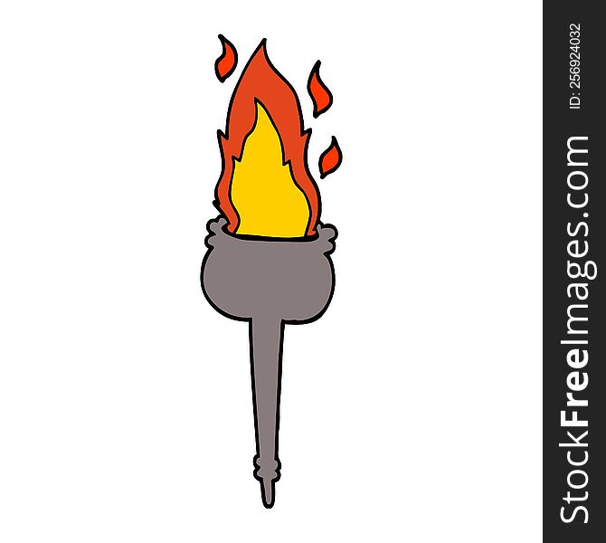 cartoon flaming chalice