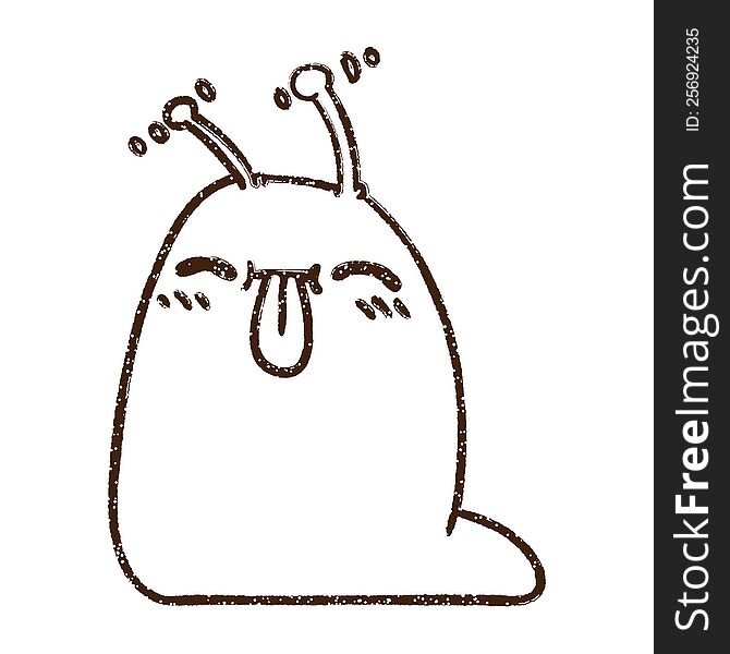 Crazy Slug Charcoal Drawing