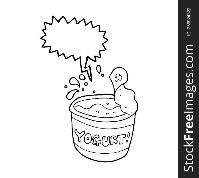freehand drawn speech bubble cartoon yogurt