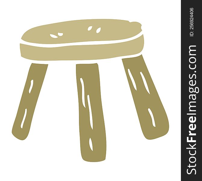 flat color illustration cartoon small stool