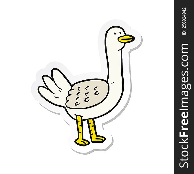 sticker of a cartoon bird