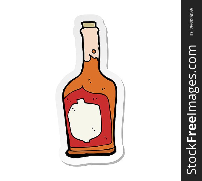 sticker of a cartoon bottle of rum