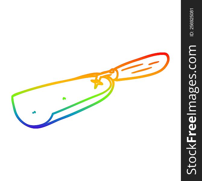 rainbow gradient line drawing of a cartoon coal shovel
