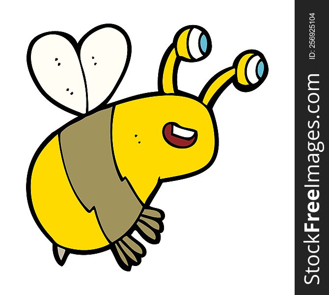 cartoon happy bee