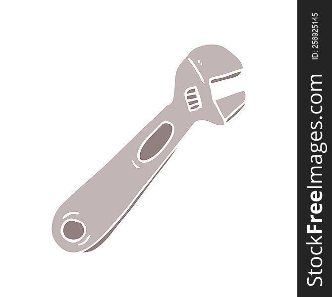 Flat Color Style Cartoon Spanner