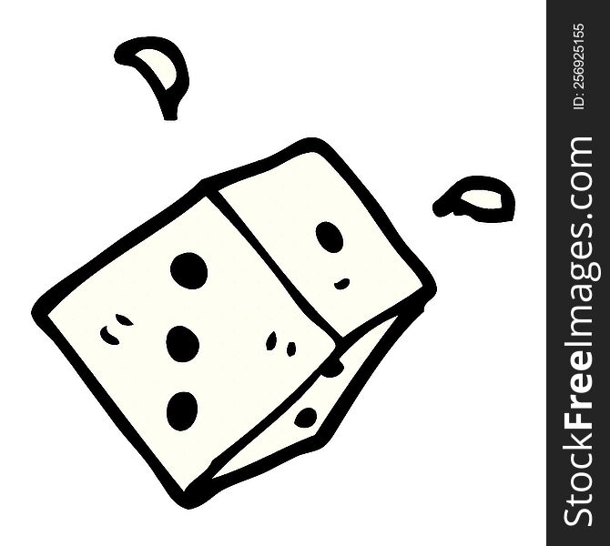 Cartoon Doodle Rolling Dice