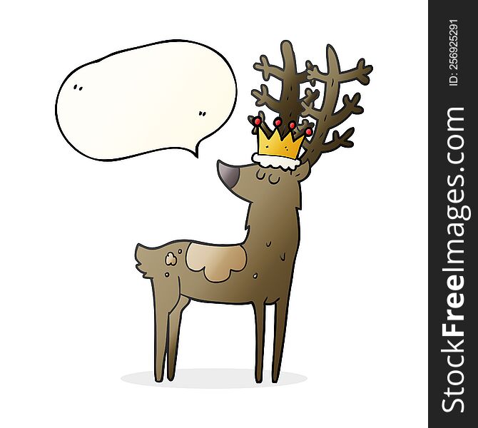 Speech Bubble Cartoon Stag King