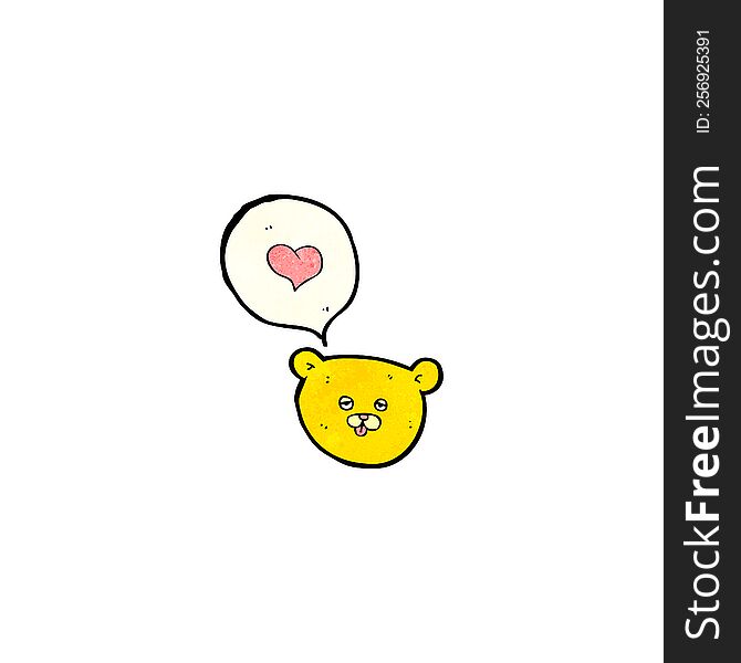 cartoon bear with love heart