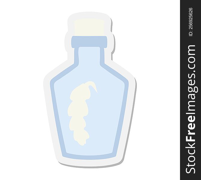 magical feather in bottle sticker