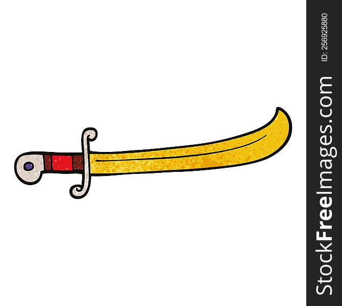 Cartoon Doodle Jeweled Sword