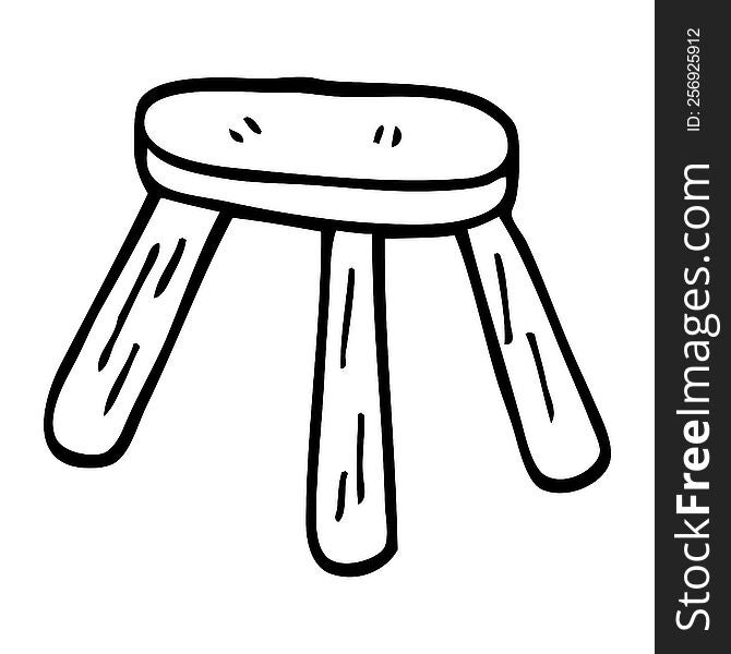 line drawing cartoon low stool