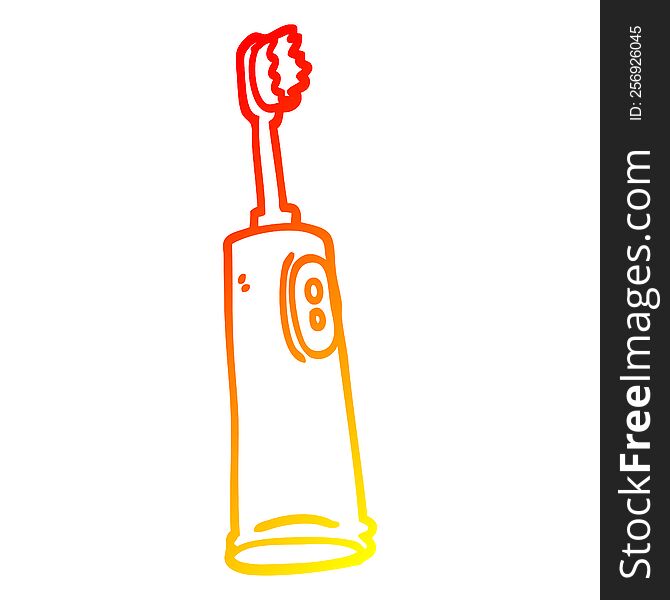 warm gradient line drawing of a cartoon electric toothbrush