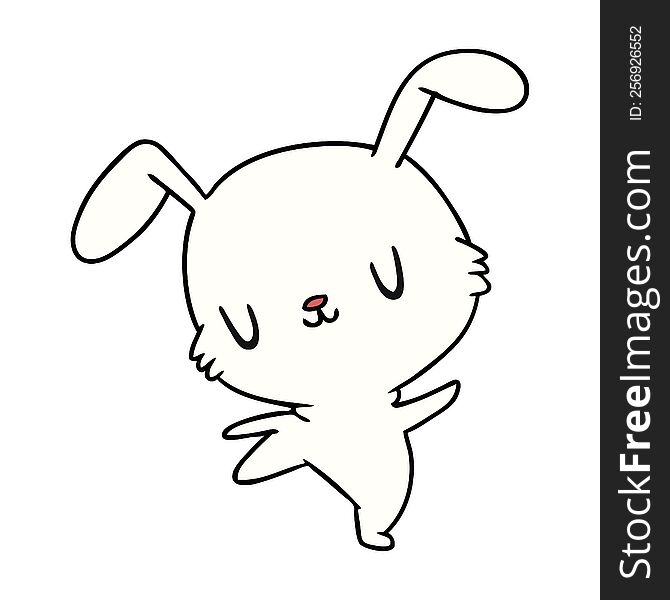 cartoon illustration kawaii cute furry bunny. cartoon illustration kawaii cute furry bunny