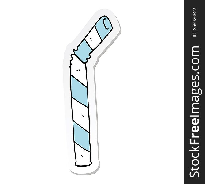 sticker of a cartoon straw