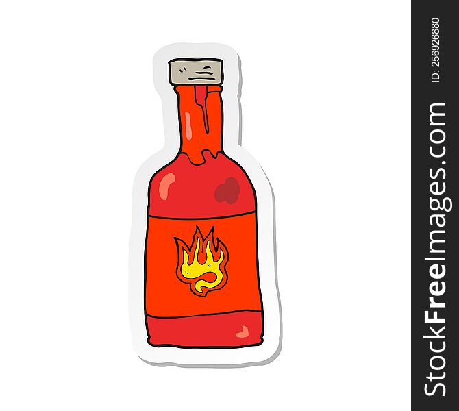 Sticker Of A Cartoon Chili Sauce