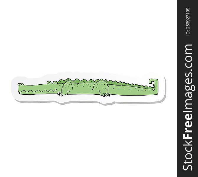 Sticker Of A Cartoon Crocodile