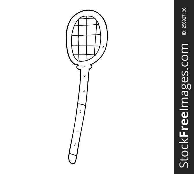Black And White Cartoon Tennis Racket