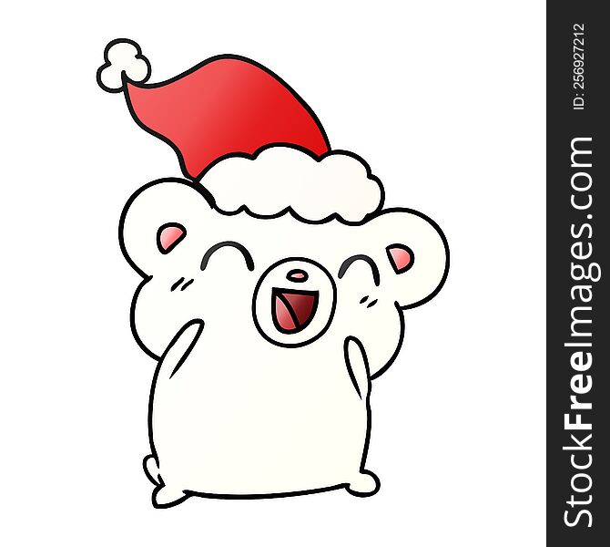 Christmas Gradient Cartoon Of Kawaii Polar Bear