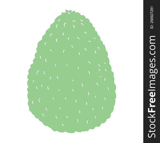 Flat Color Illustration Of A Cartoon Avocado