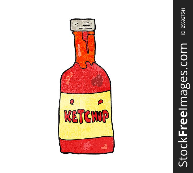 freehand textured cartoon ketchup