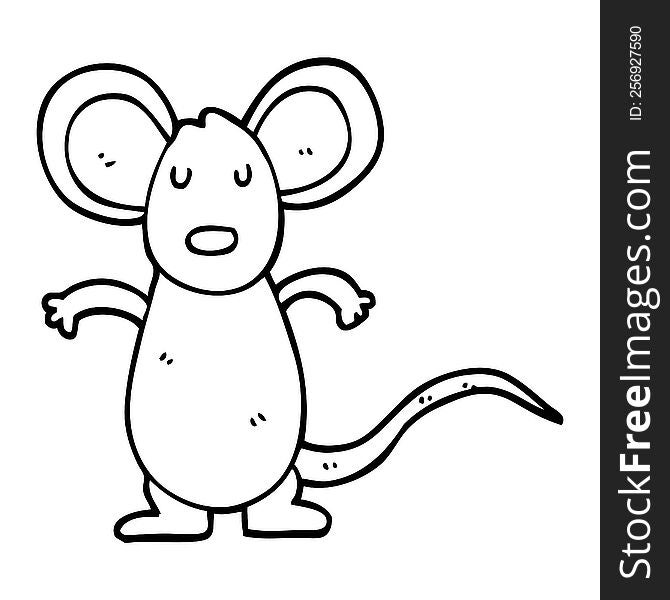 line drawing cartoon mouse